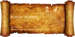 Kuris Albert névjegykártya